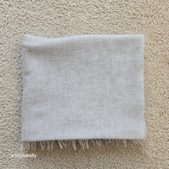 Lightweight Cashmere Scarf Taupe Grey Tan - Picture 2 of 9